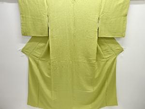 氷割れ模様織り出し一つ紋色無地着物